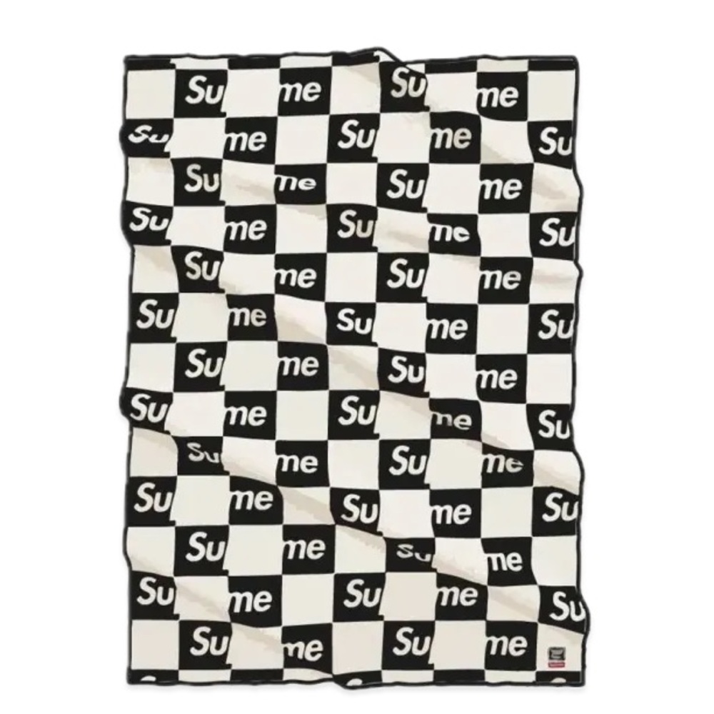 Supreme / Faribault Woolen Mill Checkerboard Wool Throw "Black"